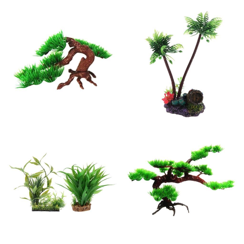 Aquarium Planted Tree - ต้นไม้ใต้น้ำ ต้นไม้พลาสติก ต้นไม้ประดิษฐ์ ต้นสน ตกแต่งตู้ปลาสำหรับตู้เลี้ยงปลา