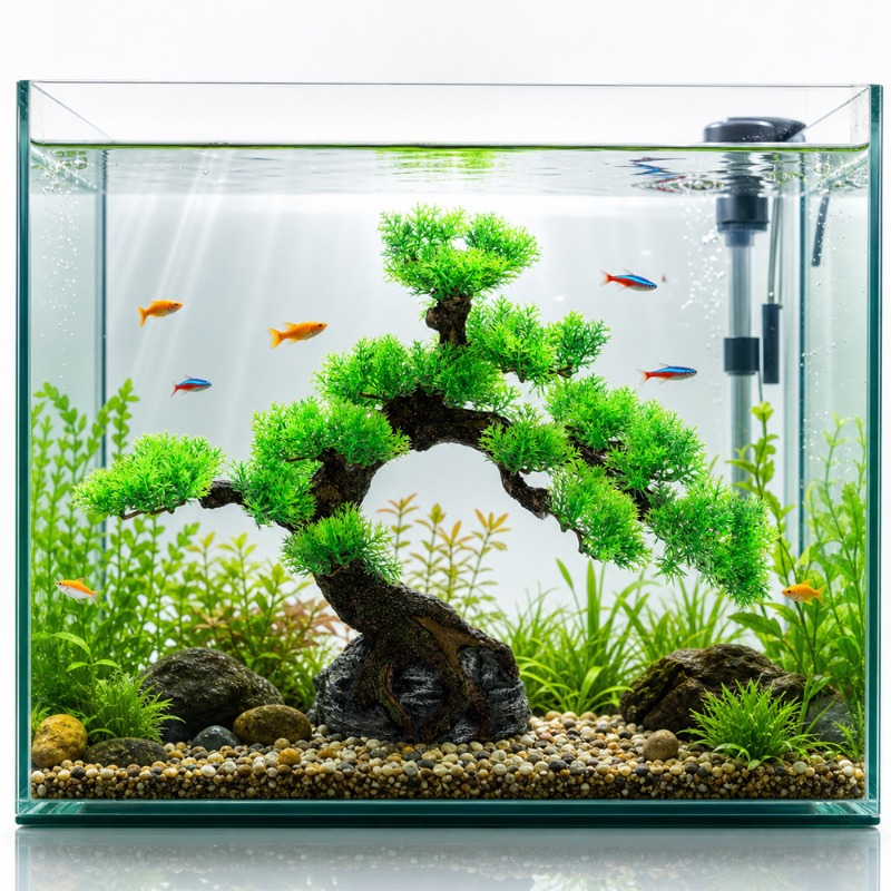 ต้นสนเรซิ่น หญ้าจำลองสำหรับตู้ - Aquarium Planted Tree บทวิจารณ์และราคา