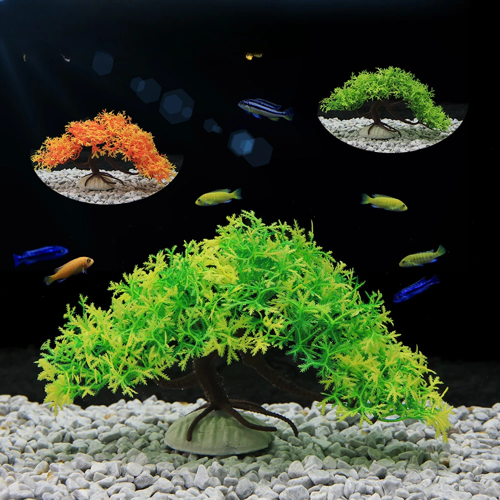 จําลองพืชตกแต่งประดิษฐ์ต้นไม้ห - Aquarium Planted Tree บทวิจารณ์และราคา